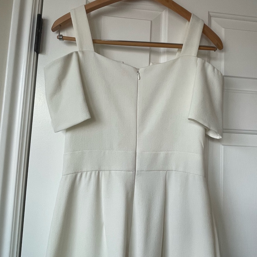 Eliza J White Ivory Cold Off-Shoulder Jumpsuit Short Sleeve Wide Leg XS 0 2 - Picture 7 of 11